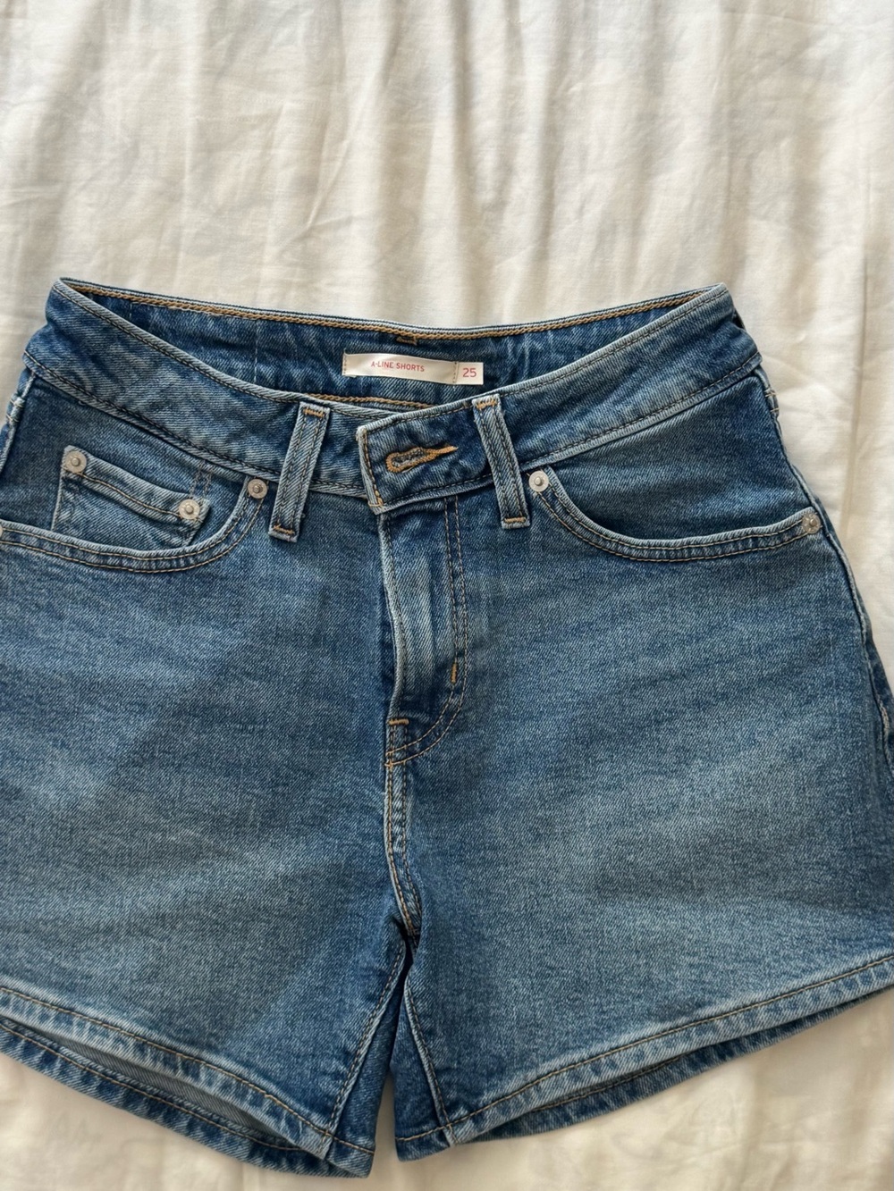 Levi's Classic Blue Denim High-Rise Shorts